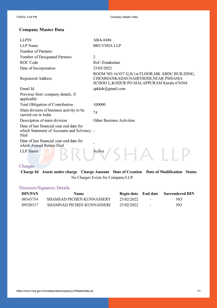 bruvsha kerala LLP